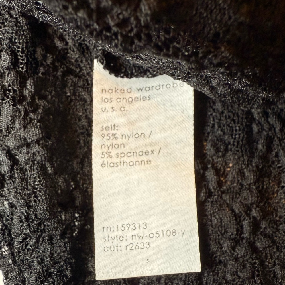 Naked Wardrobe🖤 Black Stretch Lace straight leg pants | small | NWT - Picture 7 of 15